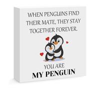 Gifts for Boyfriend Girlfriend You Are My Penguin Wooden Box Sign Decoration Wedding Anniversary Romantic Gifts for Him Her Husband Wife Valentines Day Christmas Birthday Gift