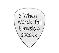 Gifts for Boyfriend Husband Fiance Anniversary Guitar Pick Gifts for Him When Words Fail Music Speaks Guitar Pick Valentines Day Christmas Birthday Gifts Music Gifts for Musicians Men Women