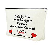 Gifts for Cousins 25X17CM Makeup Bag Cousins Gifts for Women Girls Travel Bag Birthday Christmas Graduation Valentines Day Long Distance Cousin Gifts Cosmetic Bag