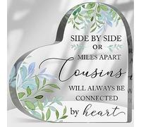 Gifts for Cousins Side by Side or Miles Apart Cousins Are Always Connected by Heart Acrylic Keepsake Birthday Gift for Cousins Best Cousin Gifts for Women Gifts