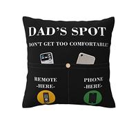 Gifts for Dad,2-Pocket 2-Sided Dad's Spot Throw Pillow Covers Pillowcase 18x18 inch for Bed Sofa Couch,Birthday Christmas Anniversary Thanksgiving Gifts for Dad