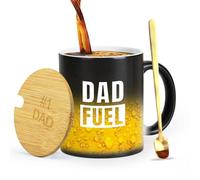 Gifts for Dad, Color Changing Mug with Lid 11oz - Dad Fuel Heat Changing Seansitive Coffee Mug- Funny Dad Gift from Daughter, Son, Best Dad Birthday Gift Christmas.