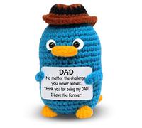 Gifts for Dad - Cute Handmade Crochet Platypus Presents for Daddy Father, Funny Fathers Day Birthday Christmas Gifts for Dad from Daughter Son, Positive Emotional Home Decor