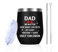 Gifts for Dad from Daughter Son Kids Funny Dad Christmas Gifts Birthday Gift for Men Daddy Stepdad Father-in-Law Daddy Travel Mug Stainless Steel Insulated Wine Tumbler Coffee Cups Fathers Day