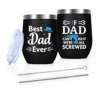 Gifts for Dad Gifts Fathers Day from Daughter Son Kids Mug Wine Tumbler Daddy Fathers Day Presents Mens Gift Birthday Presents for Father-in-law Step Dad Husband Stainless Steel Insulated Cups