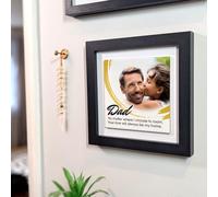 Gifts for Dad - Personalised Framed Tile with Photo Upload - Birthday or Celebration Gift from Son or Daughter - Keepsake for Him