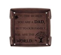 Gifts for Dad Stepdad Birthday Christmas from Daughter Son Valet Tray,Gift for Daddy Present Bedside Nightstand Organiser PU Leather Tray for Men's Accessories