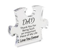 Gifts for Dad Thank You Gifts for Men Fathers Day Presents Puzzle Shaped Acrylic Plaque Decorations Happy Birthday Gifts for Daddy from Daughter Son for StepDad Grandpa for Thanksgiving, Christmas