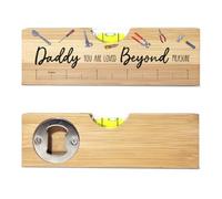 Gifts for Daddy from Daughter Son, Funny Christmas Gifts for Bonus Dad Stepdad, Best Fathers Day Valentines Birthday Gift for Stepped Up Dad Wooden Spirit Level C11