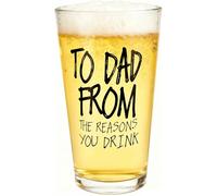 Gifts for Father,16 OZ/480ml Funny Beer Glass Stocking Stuffers for Men, Fathers Day Dad Gifts from Daughter Son Wife, Christmas Birthday Anniversary Retirement Valentines Day Presents for Him Husband