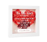 Gifts for Girlfriend, Anniversary Wedding Gifts for Her Girlfriend Wife Fiancee GF, Romantic Rose Girlfriend Gifts, Birthday Love Gifts for Her, Forever Rose Shadow Box.