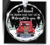 Gifts For Girlfriend Christmas Decorations Crystal Sign God Blessed The Broken Road That Led Me Straight To You Christmas, Anniversary, Birthday Valentines Day Wedding For Wife, Fiancee Love Gifts
