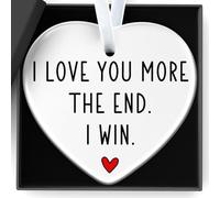 Gifts For Girlfriend Heart Ceramic Sign I Love You More The End I Win, Christmas, Anniversary, Birthday Valentines Day Wedding For Girlfriend, Wife, Fiancee You'Re My Favorite Gifts
