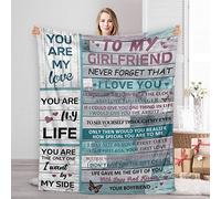 Gifts for Girlfriend to My Girlfriend Blanket 60"X50", Romantic Birthday Gifts for Girlfriend from Boyfriend Best Unique Anniversary Christmas Soft Throw Blanket for Her Couch Bed