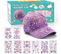 Gifts for Girls 5 6 7 8 9 10 Year Olds DIY Baseball Cap, Back to School Easter Birthday Gifts Presents for Girls Age 4-11,Decorate Your Own Baseball Cap Gem Stickers,Girl Toy Craft Kit Outdoor Sun Hat