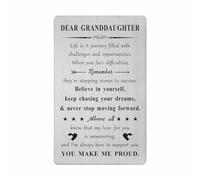 Gifts for Granddaughter - You Make Me Proud Engraved Metal Wallet Card - Granddaughter Birthday Graduation Christmas Card from Grandma Grandpa