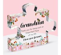 Gifts for Grandma - Acrylic Puzzle Piece Plaque - Mothers Day Adorable Grandma Presents for Birthday, Christmas, Thanksgiving Paperweights - Elegant Decorative Plaque with Lovely Quote