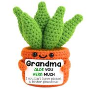 Gifts for Grandma Mothers Day Grandmother Positive Crochet Aloe Emotional Uplifting Support Crochet Mini Handmade Grandma Birthday Gifts for Grandmother Nana Gigi Mimi from Granddaughter Grandkids