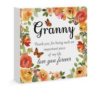 Gifts for Granny Birthday Gifts for Granny from Grandkids Engraved Wooden Block Sign Desk Table Decor Sign for Granny Thanksgiving Christmas Mothers Day Gifts for Granny Grandma