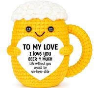 Gifts for Her Him Girlfriend Boyfriend, Positive Handmade Crochet Beer Dolls, Funny Birthday Gifts for Women Men (to My Love)