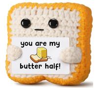 Gifts for Him Her Boyfriend Girlfriend Partner Loved One “You Are My Butter Half!” Crochet Toast - Cute Romantic Valentine’s Day, Anniversary, Birthday Gift for Couples Desk Decor