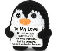 Gifts for Him Her Boyfriend Girlfriend, To My Love Handmade Crochet Penguin Present, Wedding Anniversary Birthday Gift for Women Men, Romantic I Love You Gift for Couples Wife Husband Christmas