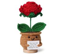 Gifts for Him Her Boyfriend Girlfriend-to My Love Handmade Crochet Rose,Romantic Knitted Flower Present, Wedding Anniversary Birthday Valentine’s Day Gift for Wife Husband (This Rose Will Never Wilt)