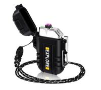 Gifts for Him Men: Electric Lighter Rechargeable USB, Electronic Plasma Arc Lighter Windproof and Waterproof for Camping, Hiking, Outdoor, Survival, Tactical, EDC Gear