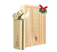 Gifts for Him, VVAY Pipe Lighter, Solid Brass Butane Gas Refillable Soft Flame Lighter, Mens gifts