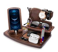 Gifts for Men Bedside Organiser Wood Phone Docking Station Dad Birthday Gifts for Him Nightstand Key Wallet Watch Stand Mens Gifts for Xmas Presents for Dad Husband Boyfriend Anniversary & Christmas