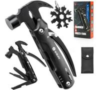 Gifts for Men, BIBURY Mini Hammer Multitool and Snowflake Multi Tool, Unique Christmas Birthday Gift Ideas, Outdoor Accessories Camping Tools Gadgets for Men Gifts for Him Black