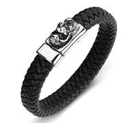 Gifts for Men Bracelet Boys, Charm Bracelet Charm Dragon Bracelet Black Wrist Chain Stainless Steel with Magnetic Clasp, Length 20 cm, Faux, Without zirconia