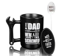 Gifts for Men Coffee Mug with Wrench Spanner Handle 400ml Birthday Gifts for Dad from Daughter and Son on Fathers Day Christmas Anniversary - If Dad Can't Fix It We're All Screwed