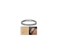 Gifts for Men Cuban Link Chain Bracelet Love You Forever Birthday Christmas Gifts for Boyfriend Son Grandson Husband Brother Dad Stocking Stuffers, 7.7, Metal, 1