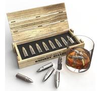 Gifts for Men Dad Fathers Day - 8Pcs Bullet Whiskey Stones - Him or Husband Stocking Stuffers White Elephant for Adults Man - Reusable Metal Steel Ice Cubes Set, Anniversary Funny