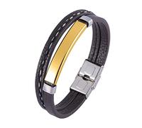 Gifts for Men Men's Bracelet Personalised Bracelet Men's with Engraving Multi-Layer Stretch Bracelet Men's Bracelet Stainless Steel with Magnetic Clasp, Length 16.5 cm,