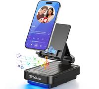 Gifts for Men Women-TechGlow Wireless Induction Speaker with Phone Stand and Ambient Light 4 in 1 Bluetooth Speaker Audio Bracket for Mom Dad Birthday Gift for Girl Boy Cool Gadget Tech Gifts