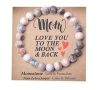 Gifts For Mom From Daughter Son,Gifts For Women,Gifts For Her, Moonstone Bracelet Mothers Day Gifts Birthday Best Presents Gift Personalized Mom Crystal Beads Bracelet Handmade Christmas Gifts (Mom)