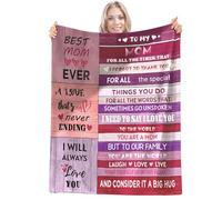 Gifts for Mom,to My Mom Blanket from Daughter Son Children,Chirstmas Birthday Mothers Day Present for Mother, Best Mom Ever Gift Soft Flannel Throw Blanket 50" X 60"