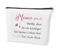 Gifts for Mother's Day, make-up bag, mum gift birthday, best mum gift, White, Mama Danke