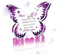 Gifts for Mum - Acrylic Beautiful Butterfly Plaque Present for Mum, Best Mum Gifts from Daughter Son, Mummy Gifts Ideal for Birthday, Mother's Day, Personalised Presents for New Mum to be, Step Mum
