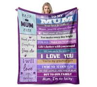 Gifts For Mum, Birthday, Christmas, Thanksgiving, Flannel Blanket Gift For Mum Stepmother Grandmother, Best Mum Ever Throw Blankets, 60"X50" (Purple)
