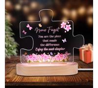 Gifts for Mum, Birthday Gift Acrylic Night Light Gifts, Jigsaw Night Light, Acrylic Lamp with Wood Base, Gifts for Friends Kids Decor Graduation Breakup Valentines Christmas Anniversary Birthday