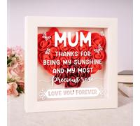 Gifts for Mum, Christmas Birthday Gifts for Mum - Eternal Flower Roses Stereo Photo Frame, Best Gift for Mum from Daughter Son, Presents for Mummy, Stepmum, Xmas Presents for Mum, 7.5×7.5×1.6inches