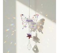Gifts for Mum Crystal Suncatcher, Butterfly Amethyst Crystal Suncatcher with Inspirational Message Friendship Gifts for Women Birthday Presents for Mom Housewarming New Home Ornament