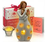 Gifts for Mum from Daughter - Candle Holder Statue with Flickering LED Candle - Mother's Day, Mum's Birthday Gift Ideas, Unique Daughter's Gifts, Christmas, Happy Bday Present