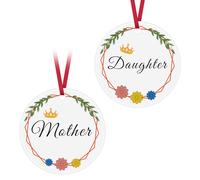 Gifts for Mum from Daughter Ceramic Ornament Keepsake Sign for Mother and Daughter Birthday Gift Christmas Ornaments for Mum and Daughter
