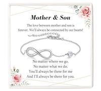 Gifts for Mum from Son, Mother Son Gifts Sterling Silver Infinity Bracelet