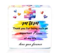 Gifts for Mum, Mothers Day Gifts, Square Shape Puzzle Acrylic Plaque Signs, Mum Birthday Gifts from Daughter Son, Special Presents for Birthday Valentines Christmas