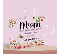 Gifts for Mum on Her Birthday Mum Birthday Gifts from Daughter Son Touching Sayings Puzzle Shaped Acrylic Plaque Gifts Mothers Day Christmas Thanksgiving Birthday Presents for Mother Mummy Grandma